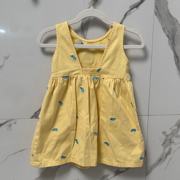 L.L. BEAN Yellow Whale Print Kids Dress - Picture 3 of 3